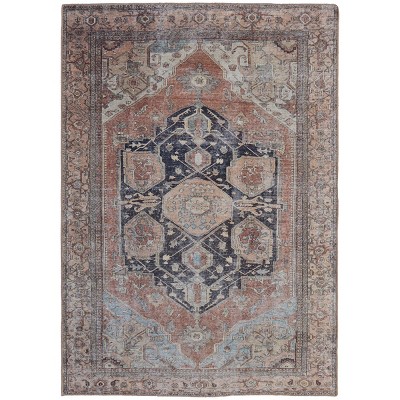 Percy Transitional Medallion Orange/Brown/Taupe Area Rug