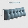 Bekrvio Wedge Headboard Pillow for Bed, Faux Linen Reading Backrest Cushion with Removable Cover & Pocket, Large Triangular Bed Rest - 2 of 4