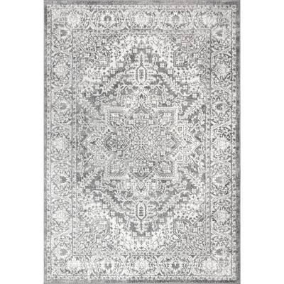 Light Gray 8' x 10' Synthetic Flat Woven Area Rug