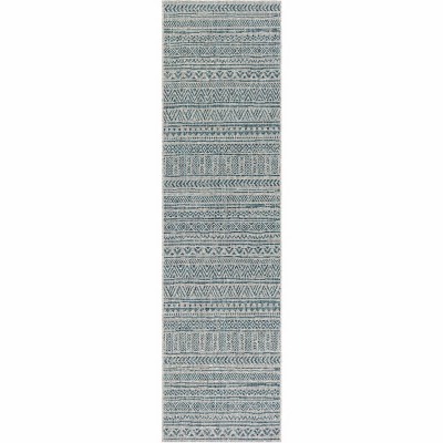 Hauteloom Novato Aqua All Over Pattern Performance Rug