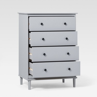 Gray Oak Freestanding Modern 4-Drawer Dresser