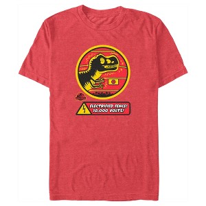 Men's Jurassic World Electrified Fence Sign T-Shirt - 1 of 4