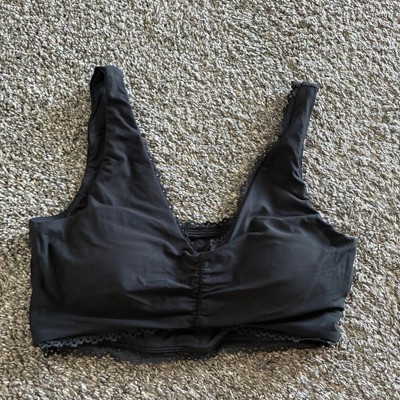 Women's Washed Jersey Lace Trim Reversible Bra - JoyLab™ Light