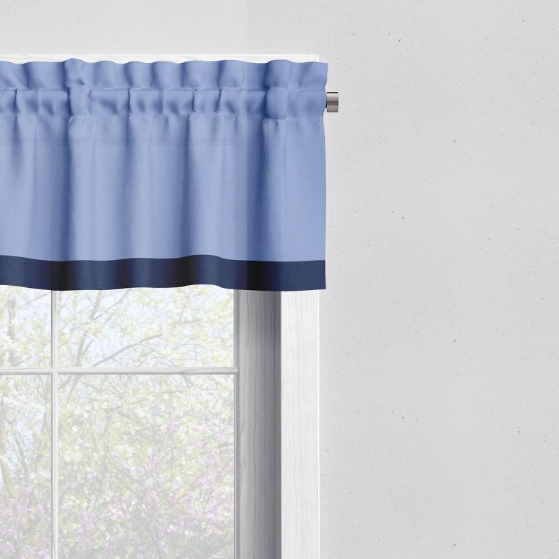 Bacati - Solid Blue/Navy Window Valance, 2 of 8