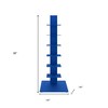 HomeRoots 38" Blue Metal Six Shelf Modern Tower Bookcase - 3 of 4