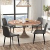 Set of 4 Dining Chairs PU Leather Seat Metal Legs Home Kitchen Accent Side Chair Dark Gray - Gray - 3 of 4
