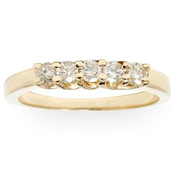 Pompeii3 Yellow Gold 1/2ct 14K Diamond Wedding Guard Ring New
