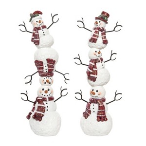 Transpac Resin Stacked Snowman Figurine Set of 2 Christmas Home Decorations - 1 of 1