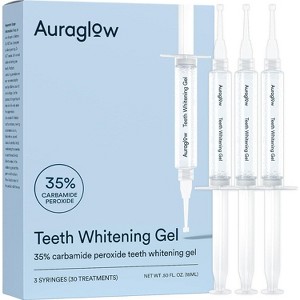 Auraglow 35% Teeth Whitening Gel Syringe Refill Pack, 35% Carbamide Peroxide, 30 Treatments, Safe for Enamel - 1 of 4