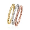 Ross-Simons 18kt Tri-Colored Gold Jewelry Set: 3 Roped Rings - 3 of 4