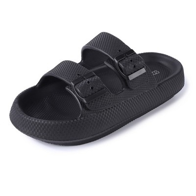 Women's Men's Cloud Slides Double Buckle Adjustable Pillow Slippers Thick Sole Cushion EVA Sandals