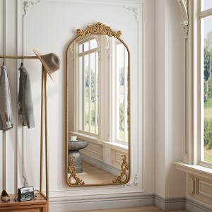 KWPZQEB Full Length Mirror, 58x24 Inch Arched Floor Standing Mirrors for Bedroom, Cloakroom, Standing Hanging or Leaning Against Wall - 1 of 4