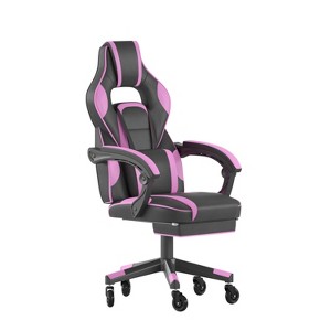 Flash Furniture X40 Gaming Chair Racing Computer Chair with Fully Reclining Back/Arms and Transparent Roller Wheels, Slide-Out Footrest - 1 of 4