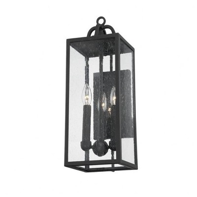 Troy Lighting Caiden 3 - Light Wall Light in  Forged Iron Clear Shade