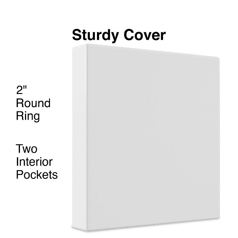 Staples 2" Simply View Binder with Round Rings White 12/Pack 23725/21688, 3 of 9