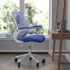 Flash Furniture Kelista Mid-Back Swivel Ergonomic Task Office Chair with Flip-Up Arms and Transparent Roller Wheels - 2 of 4