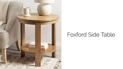 Natural Medium Wood Round Accent Table with Two Tiers