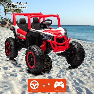 Ride On Truck, 24V 2 Seater Kids Ride on Toy for Big Kids - Remote Control, 4-Wheel Suspension, LED Lights