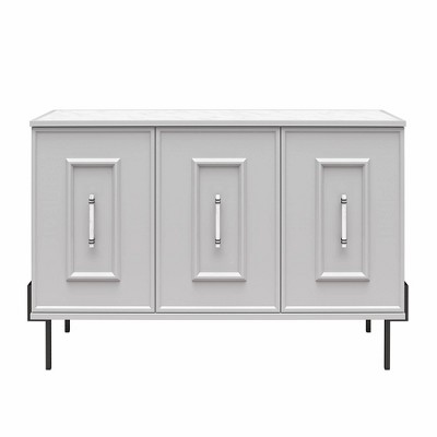 Liberty 3 Door with Marble Top Accent Cabinet Dove Gray - CosmoLiving by Cosmopolitan