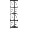 Sapphtopaz Modern 4-Tier Corner Bookshelf with Wood Shelves Space-Saving Book Shelf with Metal Frame Corner Shelf for Living Room - 2 of 4