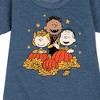 Girls' - Peanuts - Peanuts Pumpkin Trio Graphic Short Sleeve Fleece Dress - 2 of 4