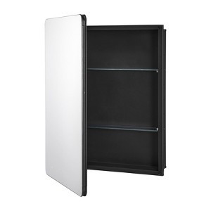 VEVOR Medicine Cabinet, 24 x 30 inch, Medicine Cabinet for Bathroom with Mirror,  Aluminum Frame Bathroom Wall Cabinet, Black - 1 of 4