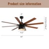 HOMLUX 52"/66" Rustic Large Ceiling Fan W/Light Remote Double-Sided Blades Reversible Motor,Black - 3 of 4