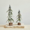 Storied Home Faux Fir Tree with Wood Base and Snow Finish, Green - 3 of 3