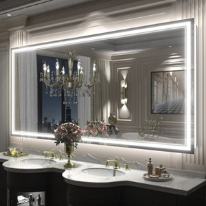 Apmir Super Bright 192 LEDs/m Front LED Lighted Anti-Fog Tempered Glass Bathroom/Vanity Mirror with ETL & 3-Year Warranty - 1 of 4