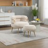 NicBex Velvet Accent Chair with Ottoman Modern Upholstered Armchair with Metal Legs for Living Room - 2 of 4