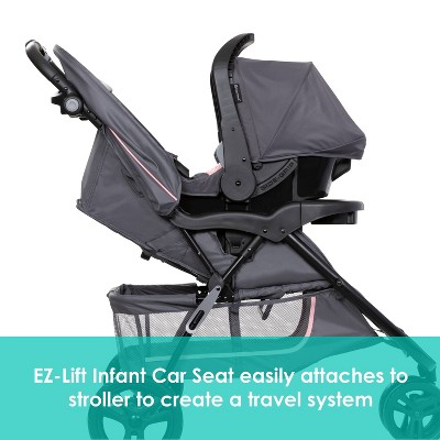 Dash Pink and Gray Infant Car Seat and Stroller Travel System