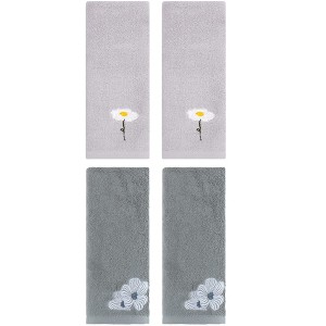 REGALWOVEN Cotton Soft Absorbent Floral Pattern Hand Towel 13" x 30" - 1 of 4