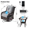 Bestier Outdoor Wicker Swivel Glider Chair with Tempered Glass Table, LED Patio Rocker with 4" Anti-Slip Navy Cushion - 4 of 4