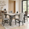 Hooseng 5-Piece Dininng Room Table Set with 4 Uphosltered Dining Chairs, Faux Marble Table Top and Metal Frame Space-Saving Dining Table Set for 4 - 2 of 4