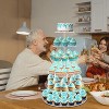Multi layer circular acrylic paper cup cake tree tower display stand pastry wedding birthday party display - 2 of 4