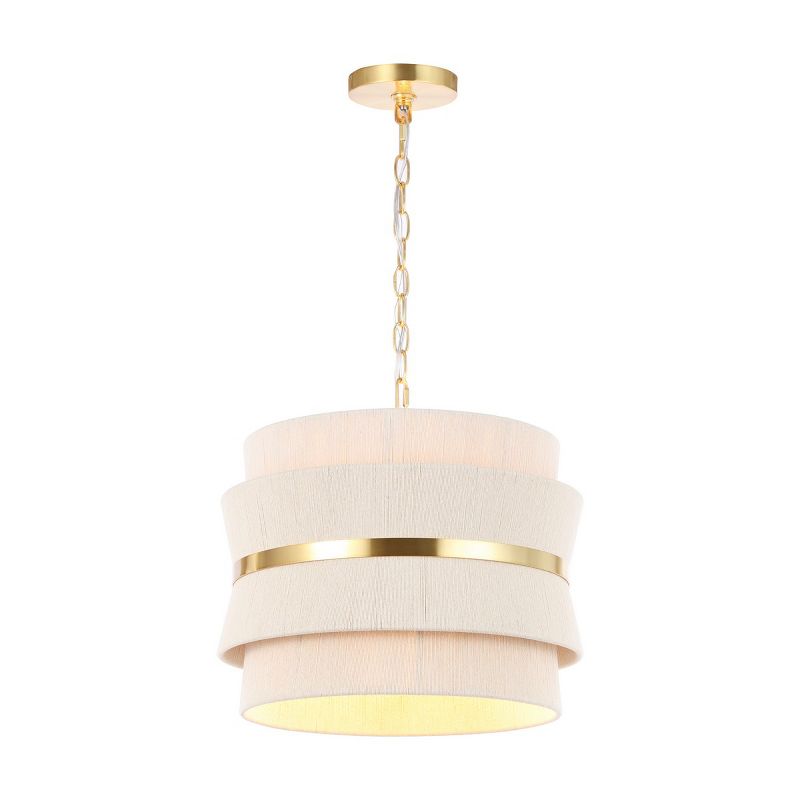 Willa 3 Light 16 Inch Pendant - Bleached Natural/Brass Gold - Safavieh, 4 of 7