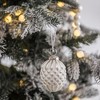 NAYSAYE Party Decoration and Accessories Set of 12 Glass Christmas Ball Hanging Ornament for Holiday Celebration, White, 3"*3.5"*0.92" - 2 of 4