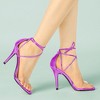 Allegra K Women's Opened Toe Clear Strap Stiletto Heel Lace Up Sandals - 2 of 4