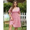 LXT-Plus Size  A Line Flowy Midi Dresses Plus Size Floral Party Dress - 2 of 4