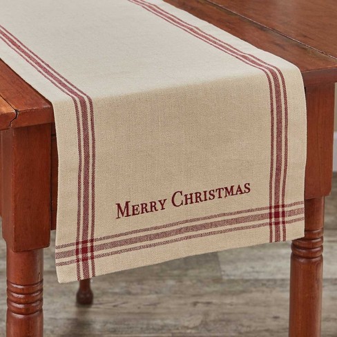 PLAID COUNTRY CHRISTMAS SEASONS GREETINGS TABLE RUNNER 13" x 36" By PARK DESIGNS 