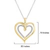 GILDED 1/10 CTTW Lab Grown Diamond Pendant Necklaces in Sterling Silver, 14KT Gold Plated or Two Tone, 18" Chain - 4 of 4