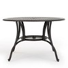 Aluminum Round Kitchen Dining Table for 4,Garden Metal Dining Table,Outdoor Patio Dining Table with Center Umbrella Holder-Coolbibila - 3 of 4
