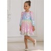 2Bunnies Girls' Ombre Sequin Long Sleeve Dress - 4 of 4