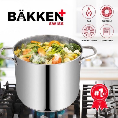 Bakken-Swiss 14-Quart Stainless Steel Stockpot with Glass Lid