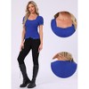 INSPIRE CHIC Women's Square Neck Solid Color Puff Short Sleeve Lace Up Gothic Blouse - 2 of 4