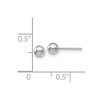 Black Bow Jewelry 4mm (3/16 Inch) 14k White Gold Polished Ball Friction Back Studs - image 2 of 3