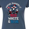 Women's - Dr. Seuss - Cat in the Hat Waving Banners Red White Blue Fitted Graphic T-Shirt - 2 of 4