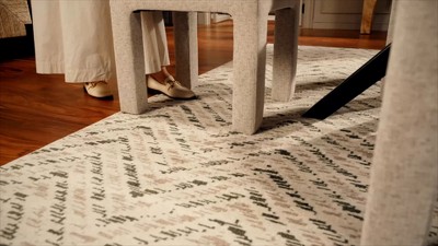Ivory Charcoal 2'6"x4' Synthetic Easy-Care Rectangular Rug