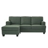 Resenkos 86" L-Shaped Sectional with Ottoman, 3-Seater Linen Sofa with Armrest Organizer, - 4 of 4