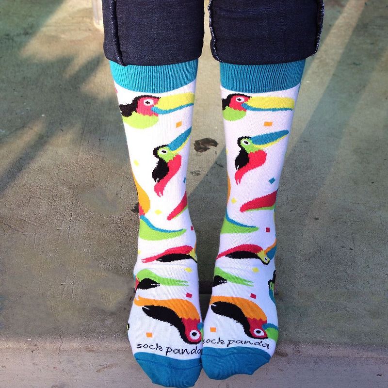 Colorful Toucan Pattern Socks for Tweens from the Sock Panda (Tween Sizes, Small), 3 of 6